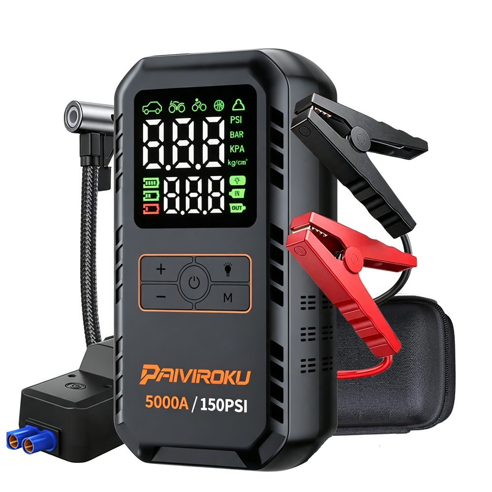 Jump Starter With Air Compressor - PAIVIROKU 5000A Car Jump Starter with