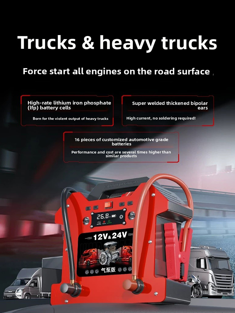 Car Jump Starter 12V 24V Truck - 120000mAh Heavy Duty 12V/24V Car Jump