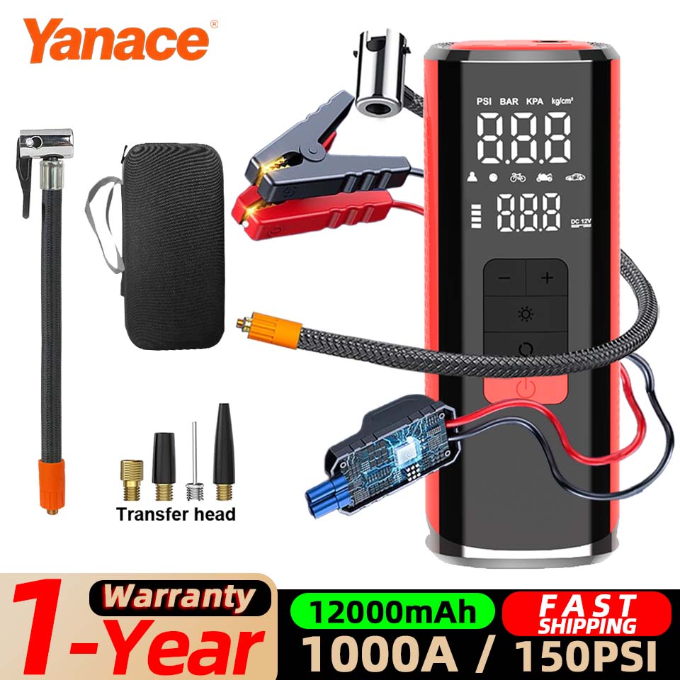 Jump Starter With Air Compressor - 1000A Car Jump Starter With Air