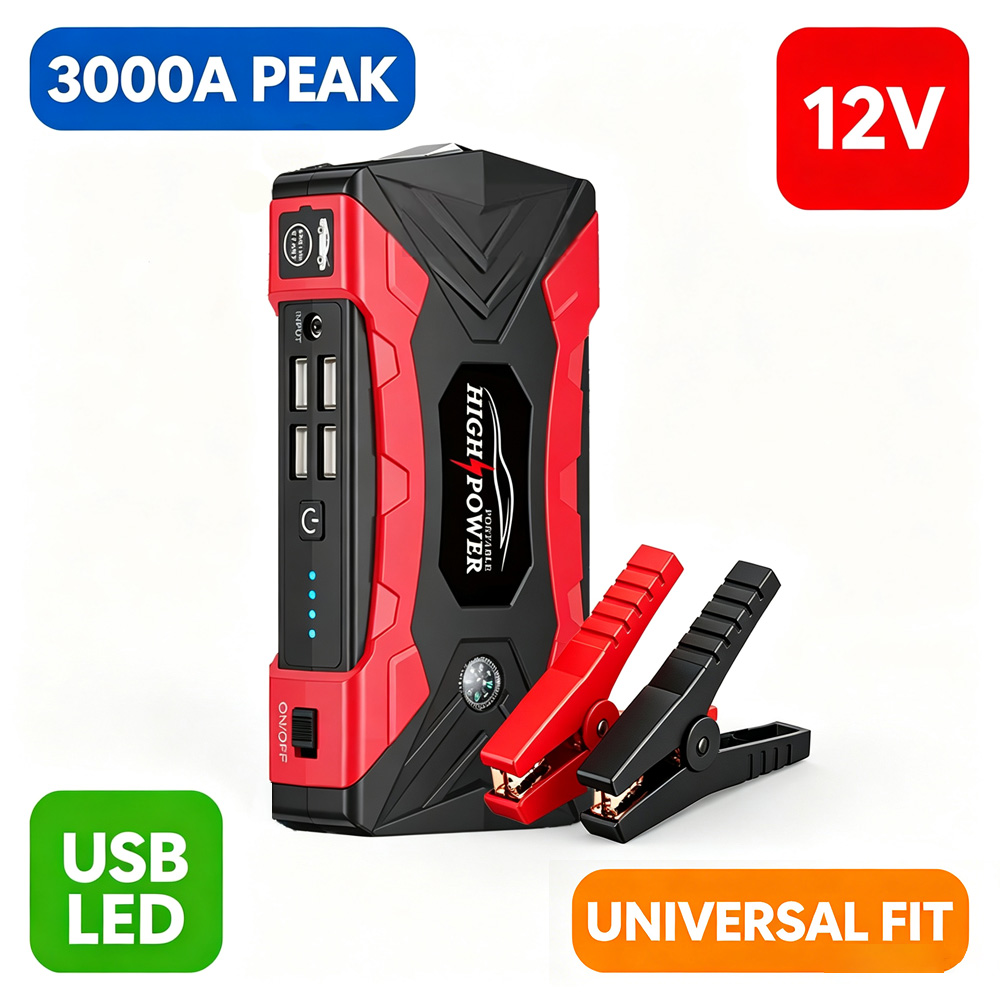 Lithium Jump Starter 3000A Peak - Car Jump Starter 3000A Peak 12V