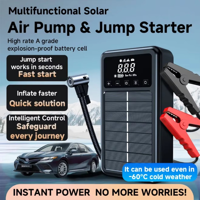 Solar Power Portable 12V Jump  - Solar Jump Starter Power Bank recension och pris