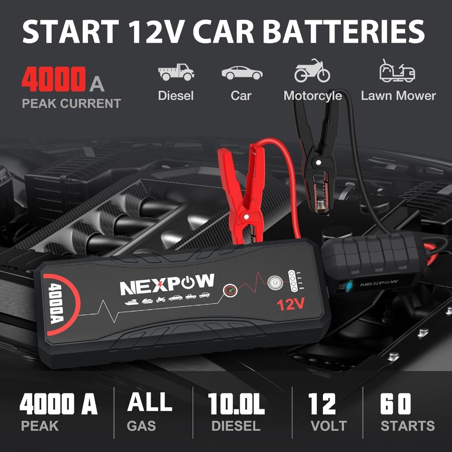Car Jump Starter 4000A Portabl - Portable Jump Starter 4000A recension och pris