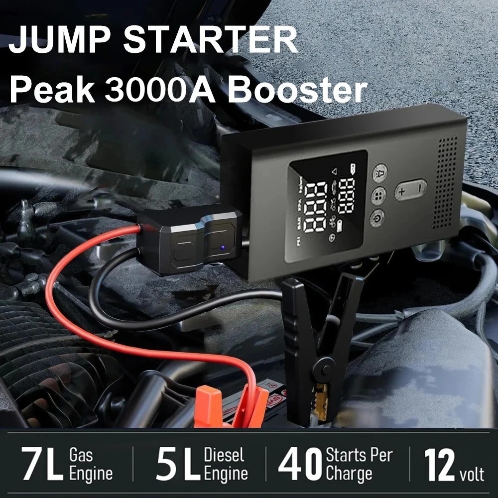 5-in-1 Multifunctional Air Pum - Lithium Jump Starter 3000A Peak recension och pris