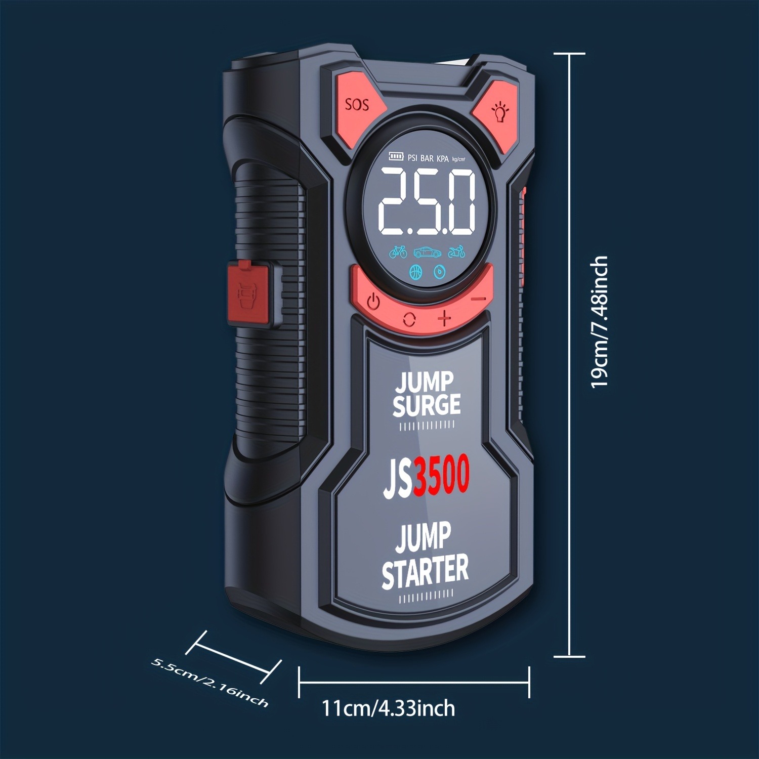 5-in-1 Jump Starter with Digit - Lithium Jump Starter 3000A Peak recension och pris