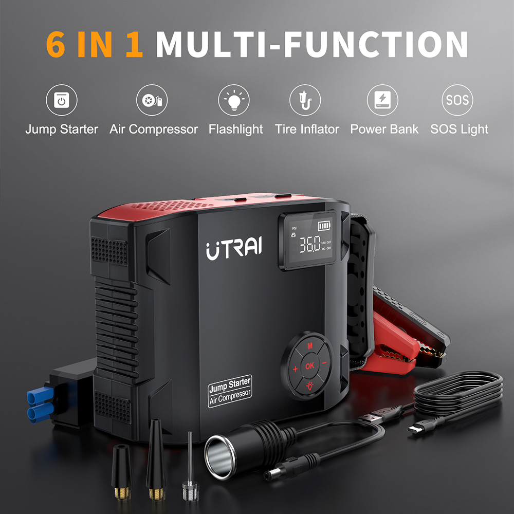 UTRAI Compressor 150PSI Air Pu - Jump Starter Cable 2000A recension och pris