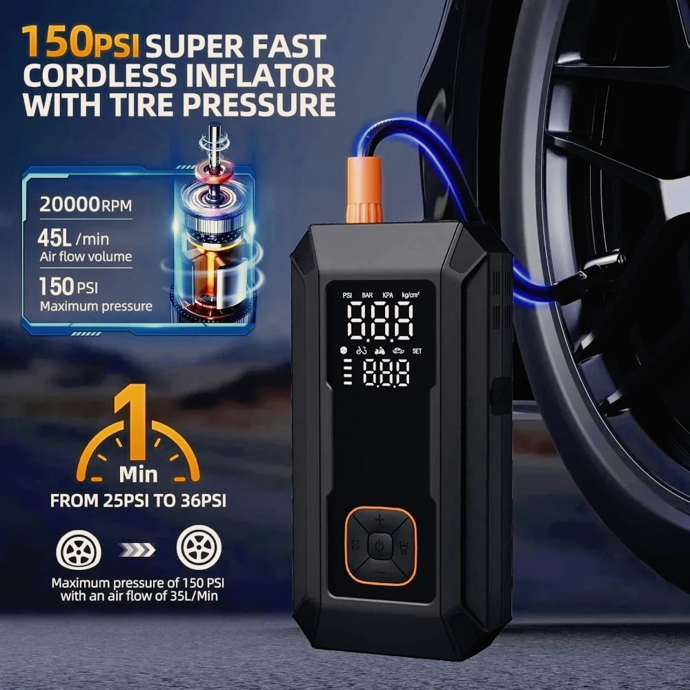 Car Jump Starter with Air Pump - Portable Jump Starter 4000A recension och pris