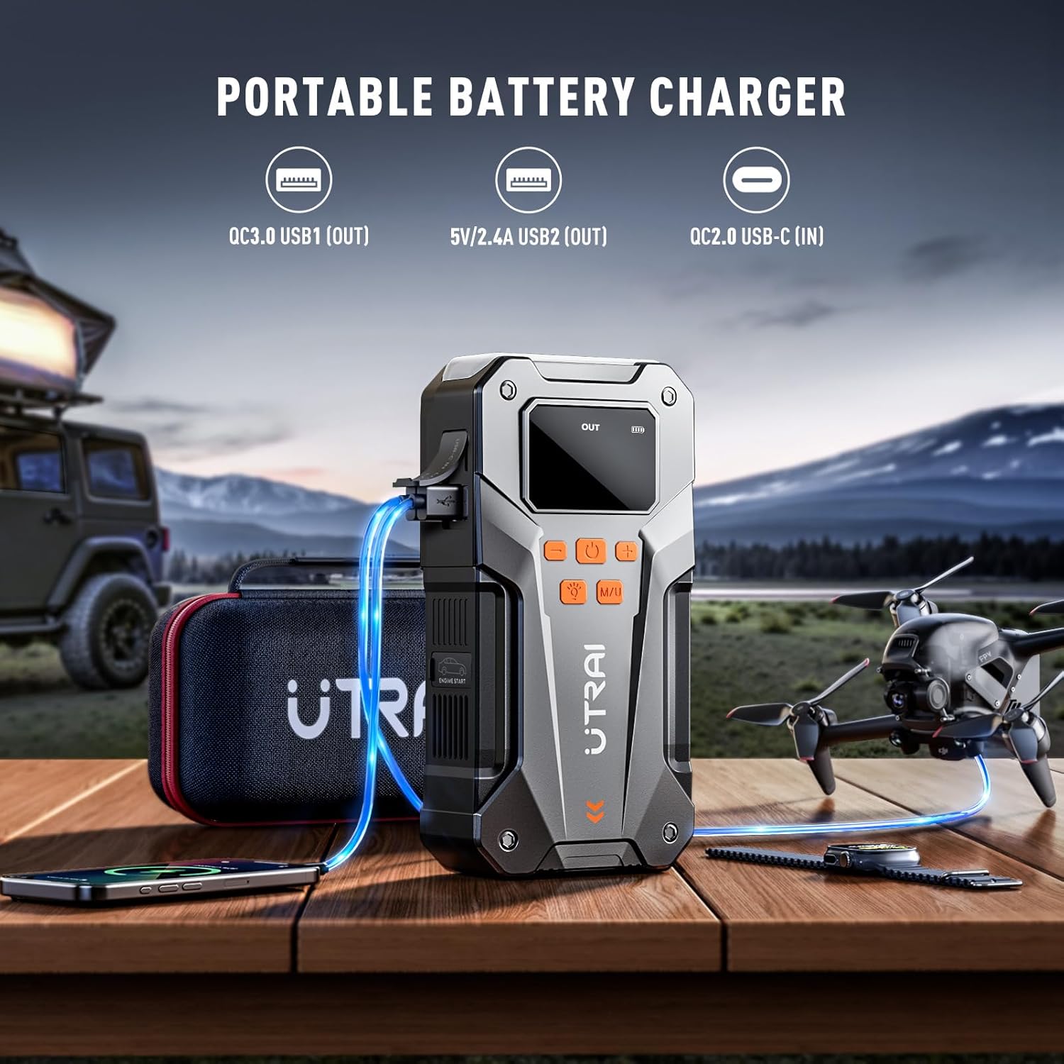 UTRAI 150PSI 5000A Jump Starte - Jump Starter 12V Diesel recension och pris