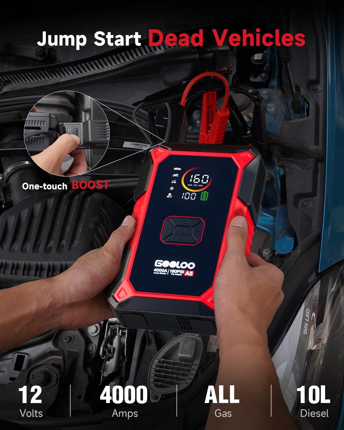 GOOLOO A5 4000A Portable Jump  - Portable Jump Starter 4000A recension och pris